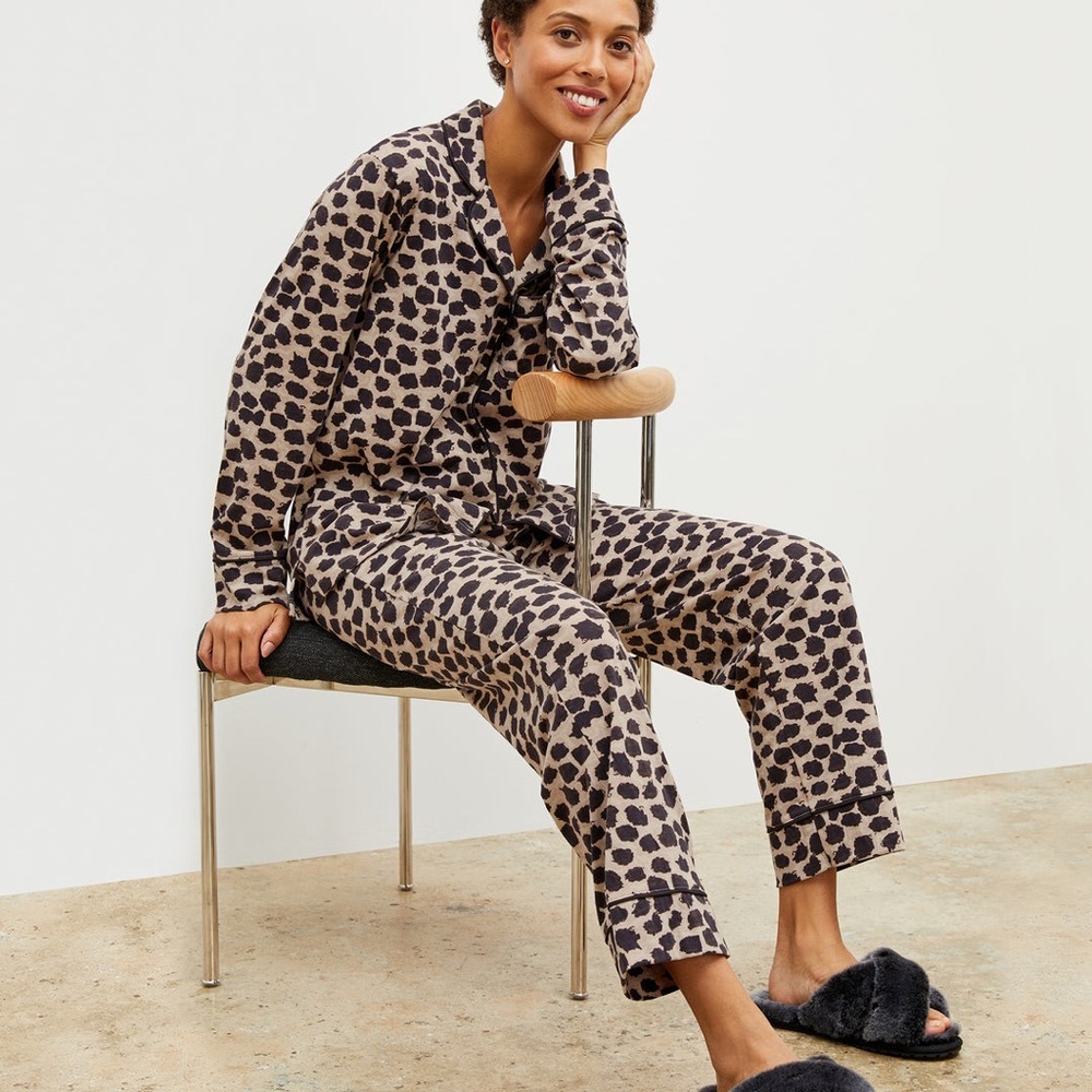 The M.M. x Petite Plume Astaire Pajama Top Bottom Leopard Spots Set Size Small